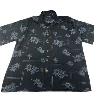 Vintage Hawaiian Moves Men's Palm Tree Button up Collard Shirt XL (029)‎